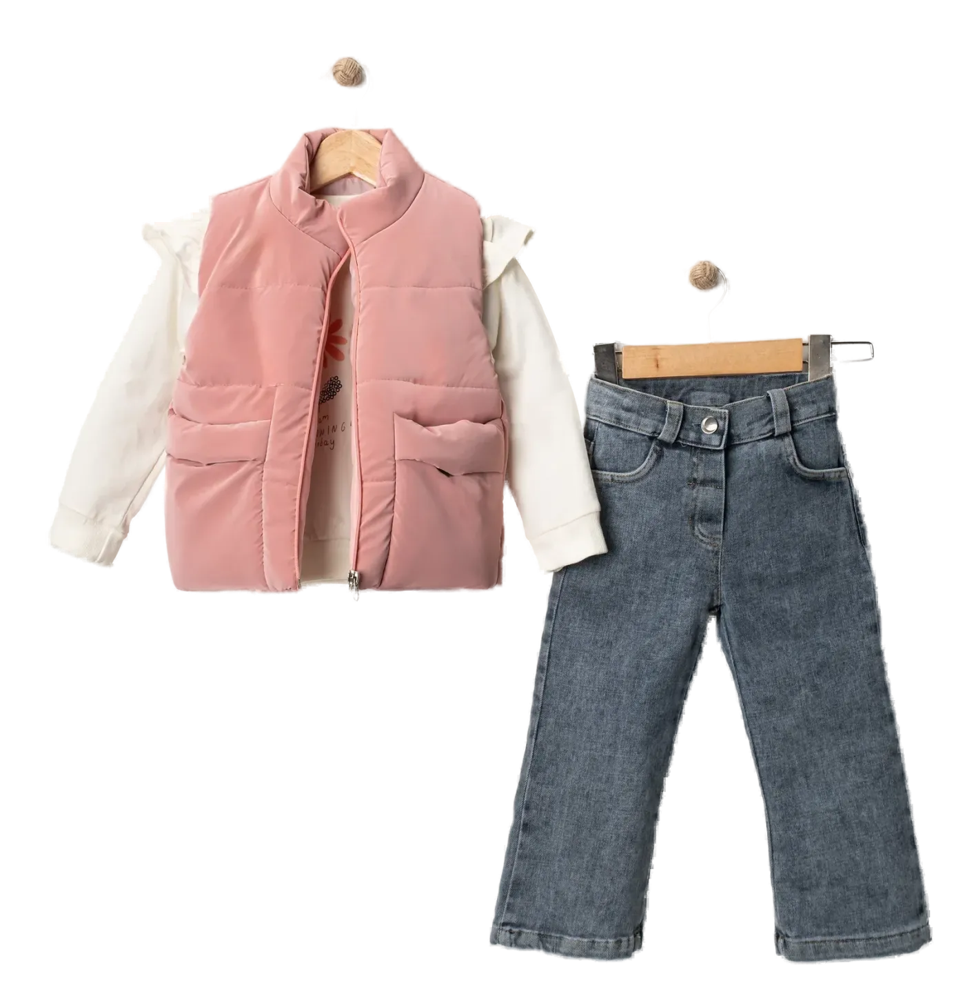 Model 4032 — Şişme yelek, sweatshirt ve kot pantolon — Model 4032, 2–5 Yaş