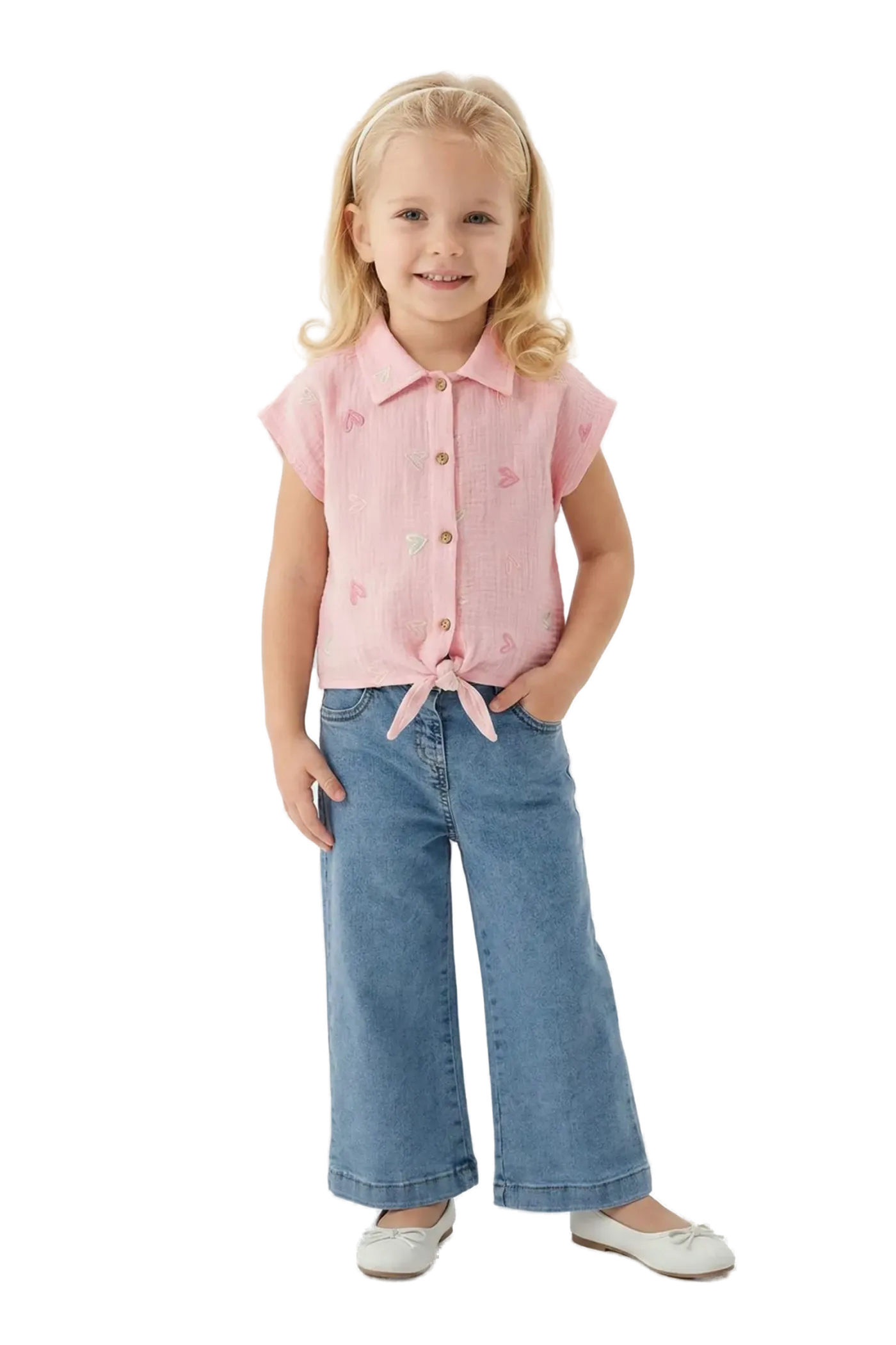 Model 4046 — Bağlamalı gömlek ve kot pantolon — Model 4046, 2–5 Yaş